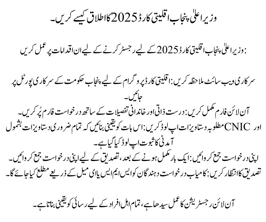 CM Punjab Minority Card 2025